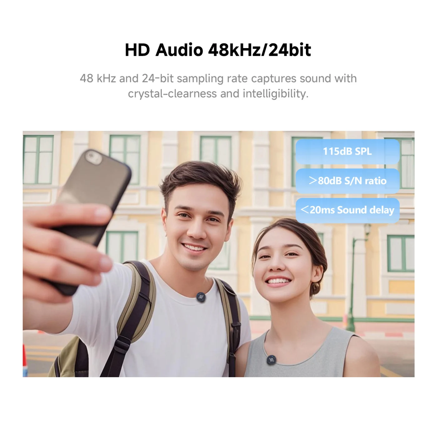 LUUCCO AirWave Mini, micrófono inalámbrico lavalier compacto, vista 6