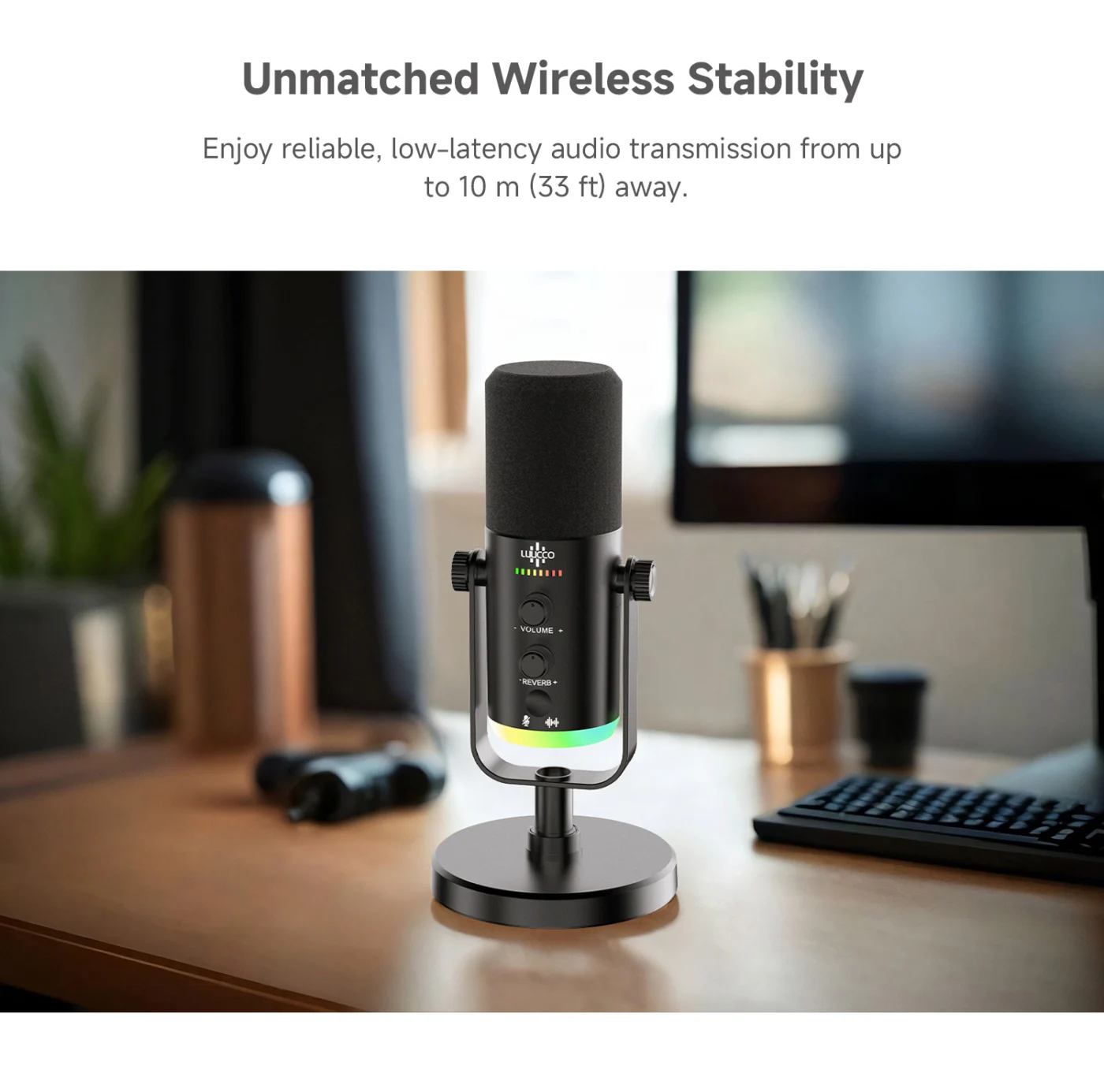 LUUCCO Melo-S2, micrófono dinámico inalámbrico USB y XLR, vista 5