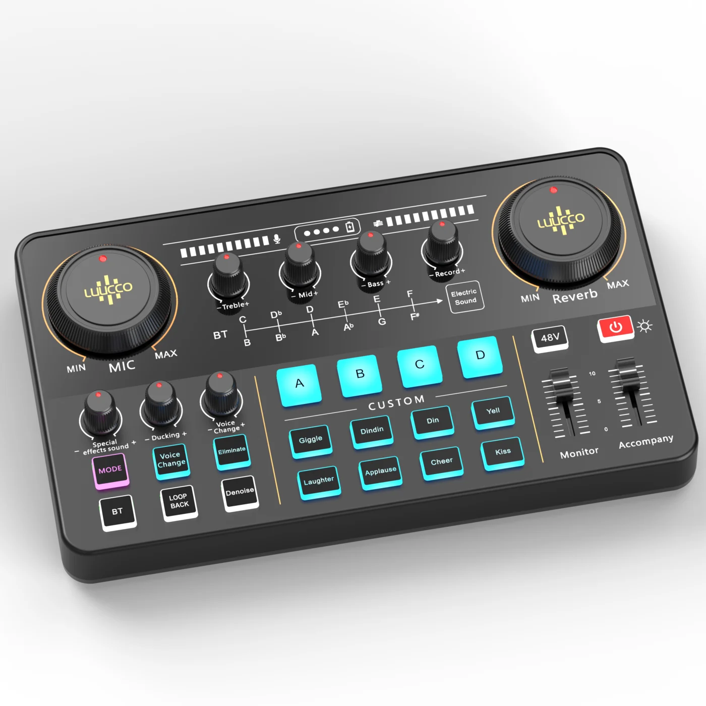 LUUCCO MI-2, mezcladora de audio con tarjeta de sonido, vista 2