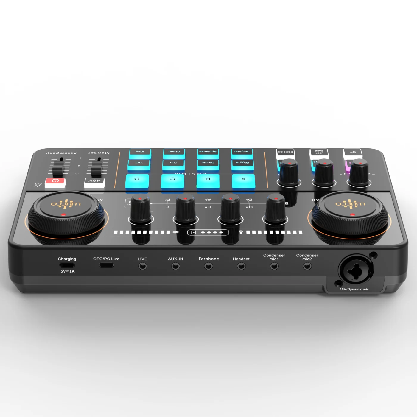 LUUCCO MI-2, mezcladora de audio con tarjeta de sonido, vista 3